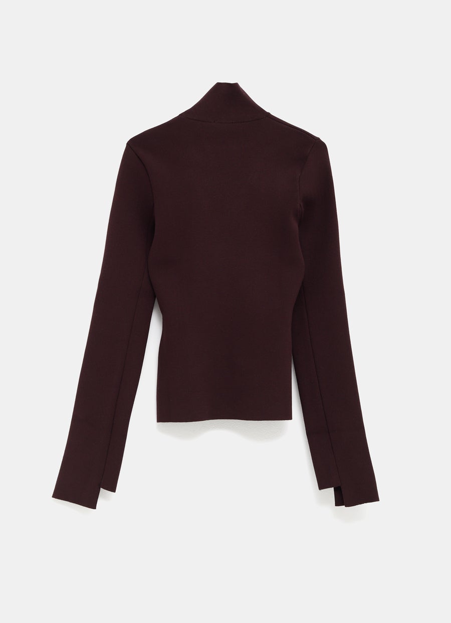 Jersey interlock de cuello alto