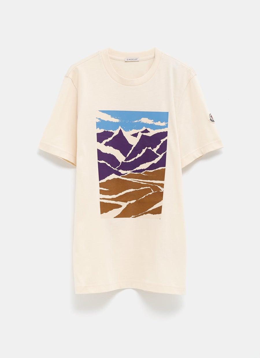 Camiseta estampado de montaña para hombre