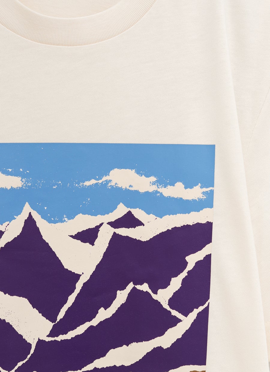 Camiseta estampado de montaña para hombre