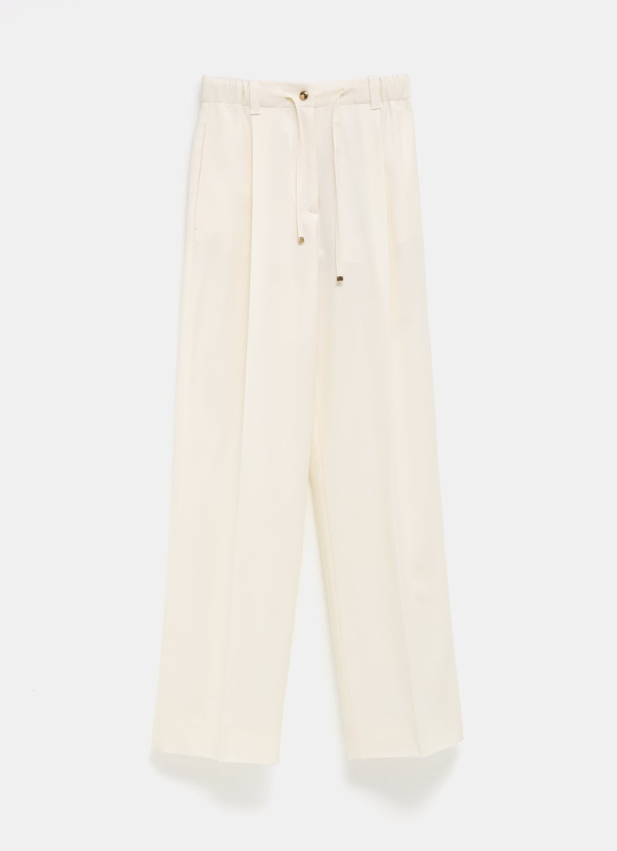 Pantalones de gabardina de lana para mujer