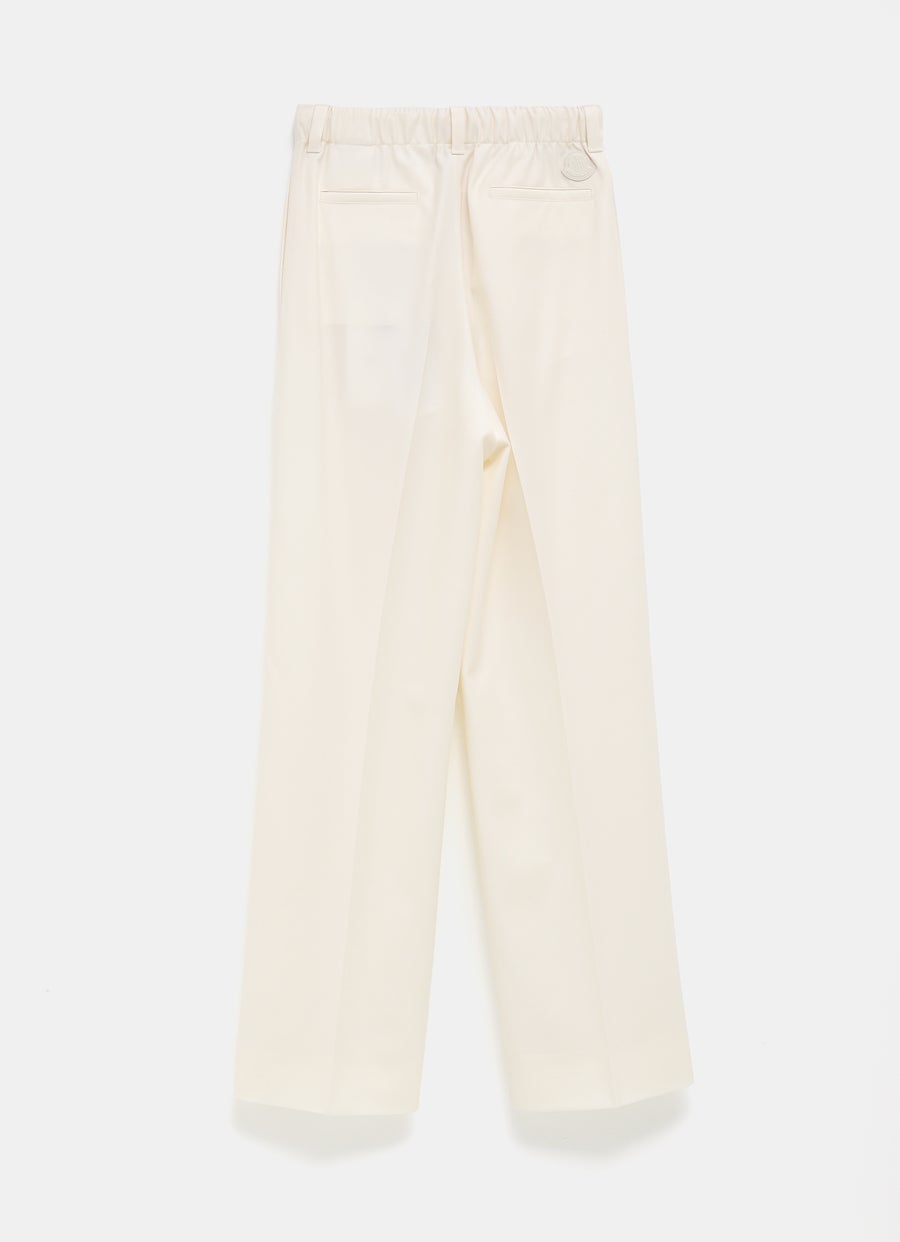 Pantalones de gabardina de lana para mujer