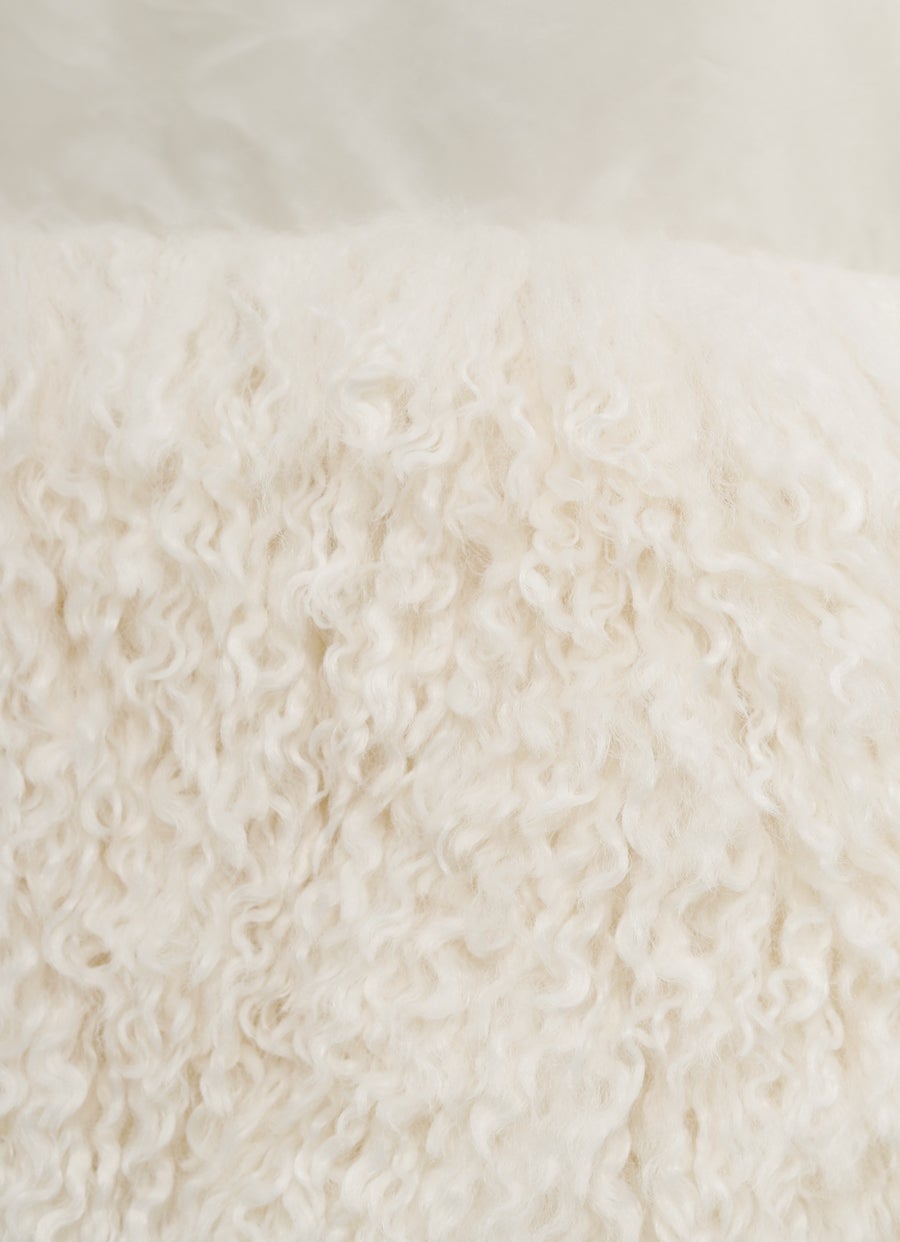 Falda con ribete de peluche para mujer