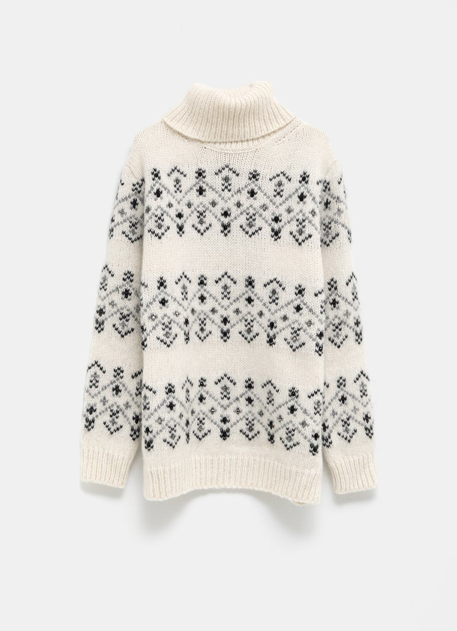 Jersey con bordado de cristales