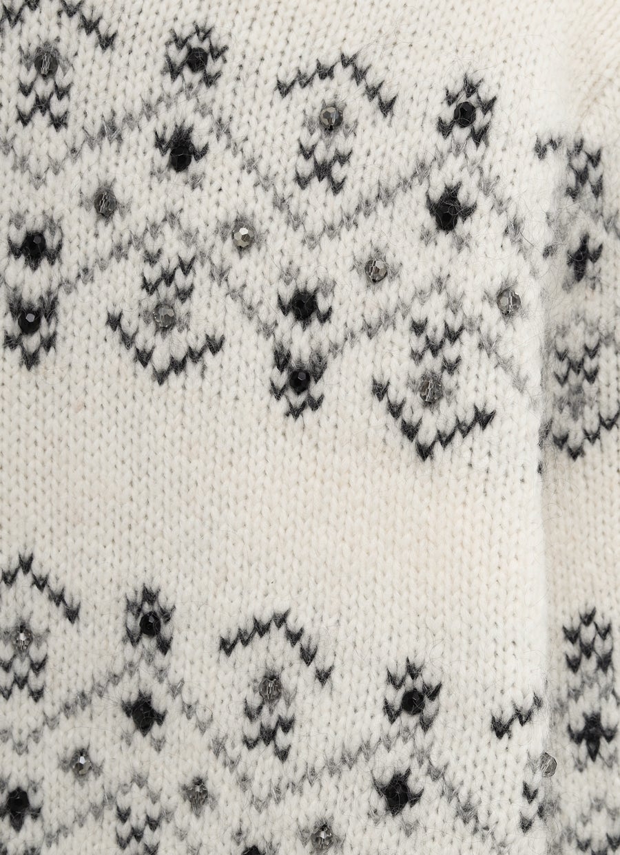 Jersey con bordado de cristales