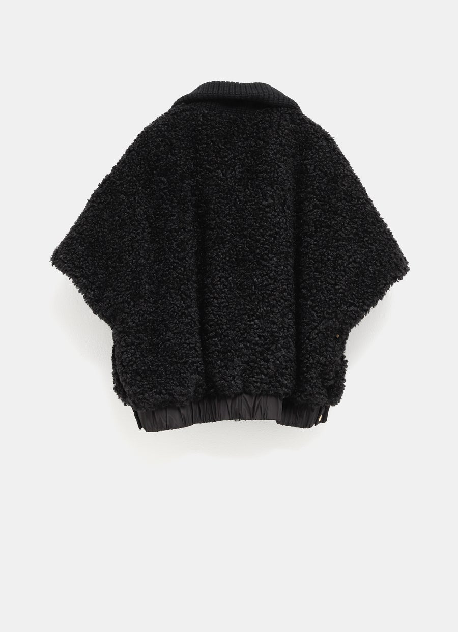 Capa reversible de peluche para mujer