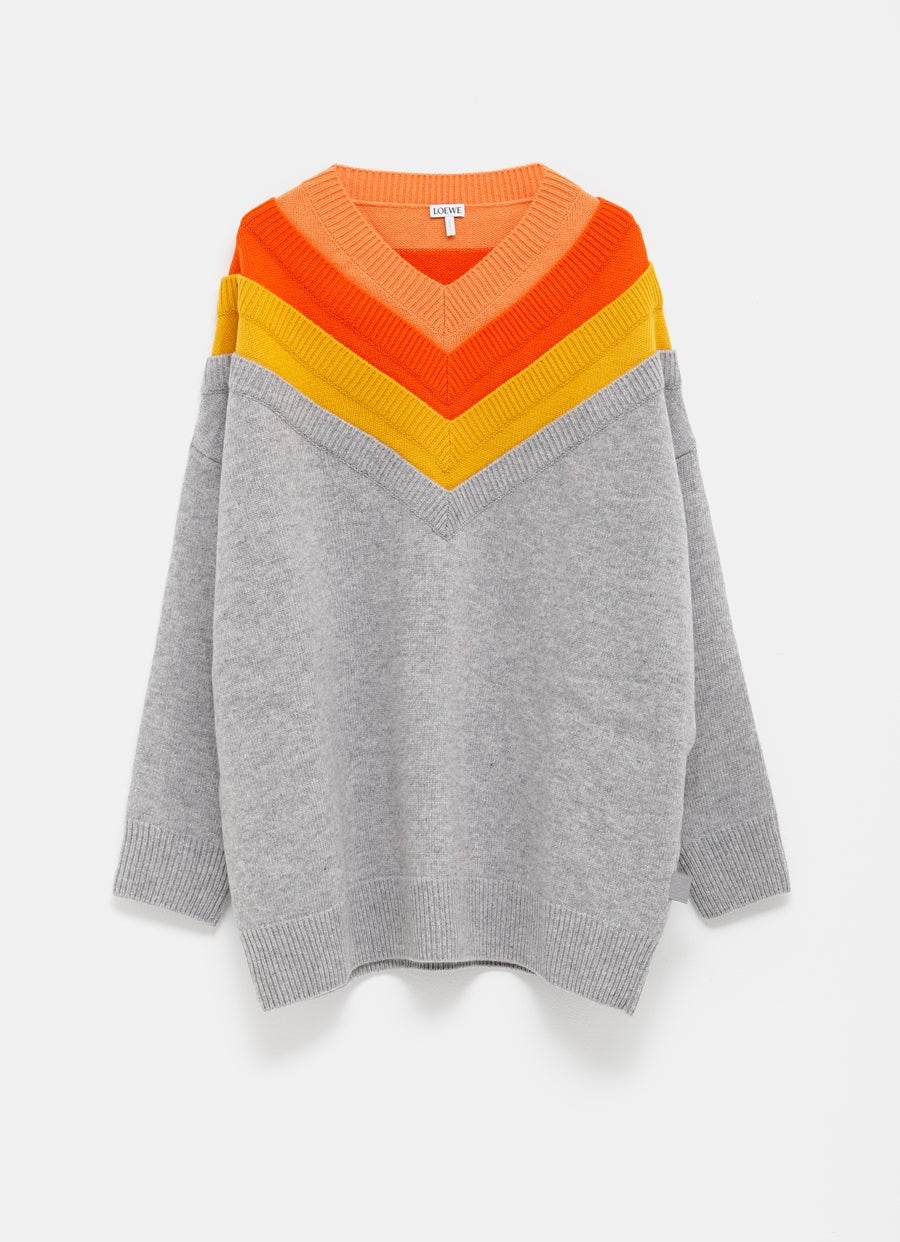 Jersey con cuello de pico múltiple