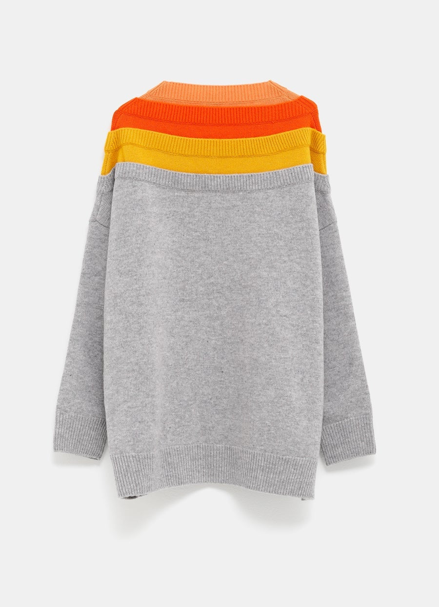 Jersey con cuello de pico múltiple