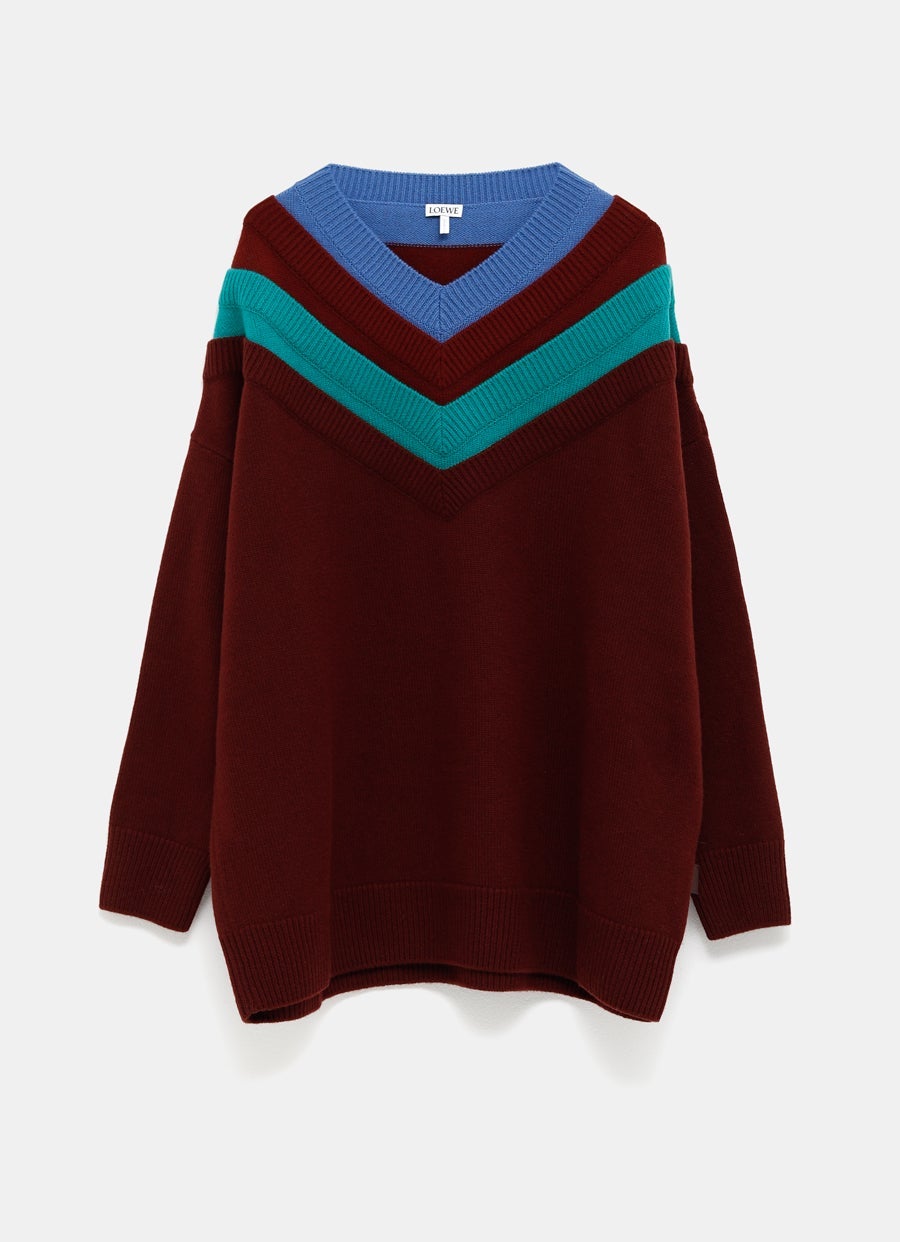 Jersey con cuello de pico múltiple