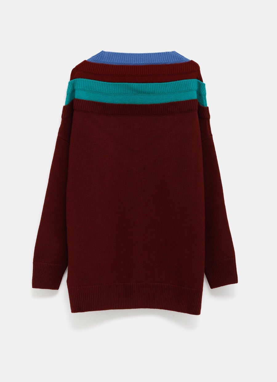 Jersey con cuello de pico múltiple