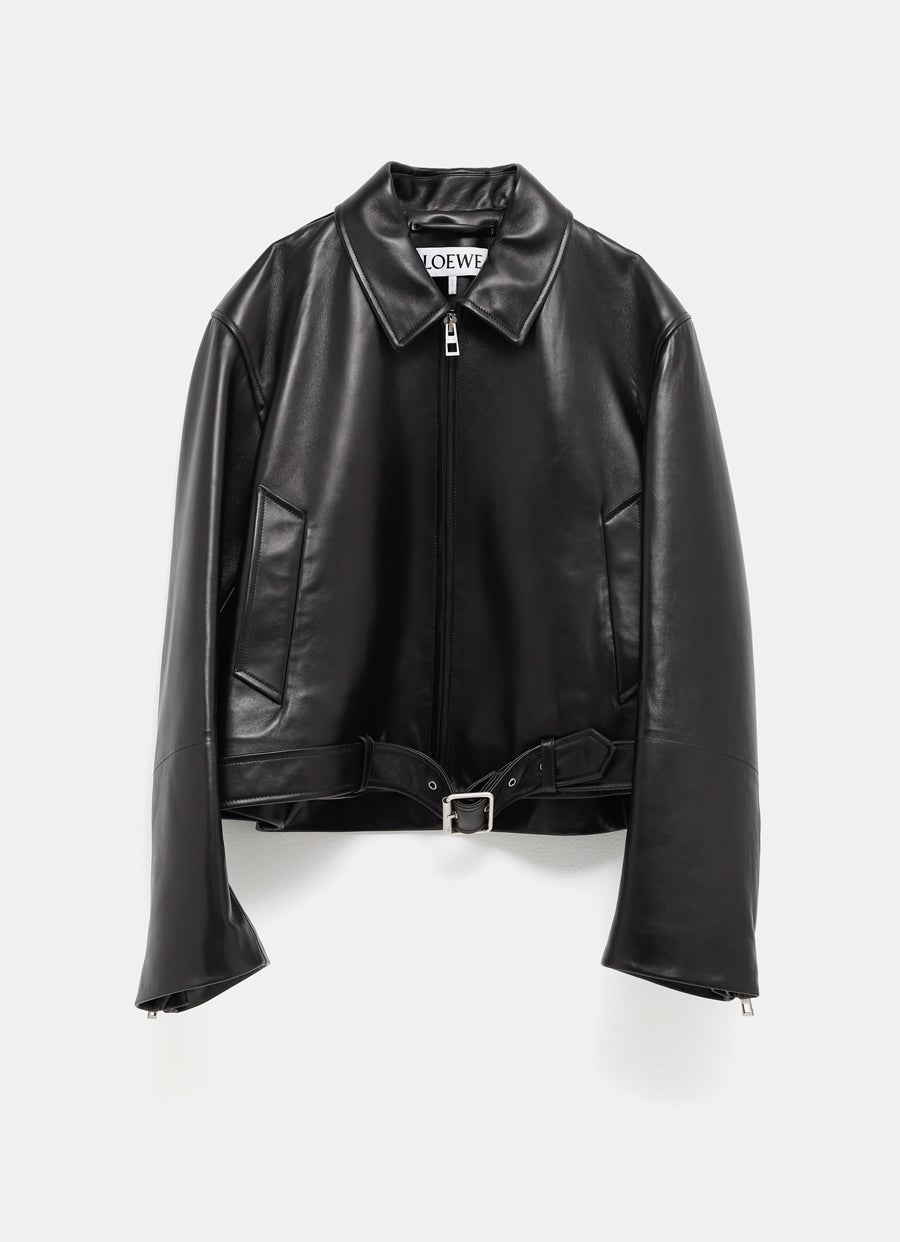 Chaqueta biker de piel