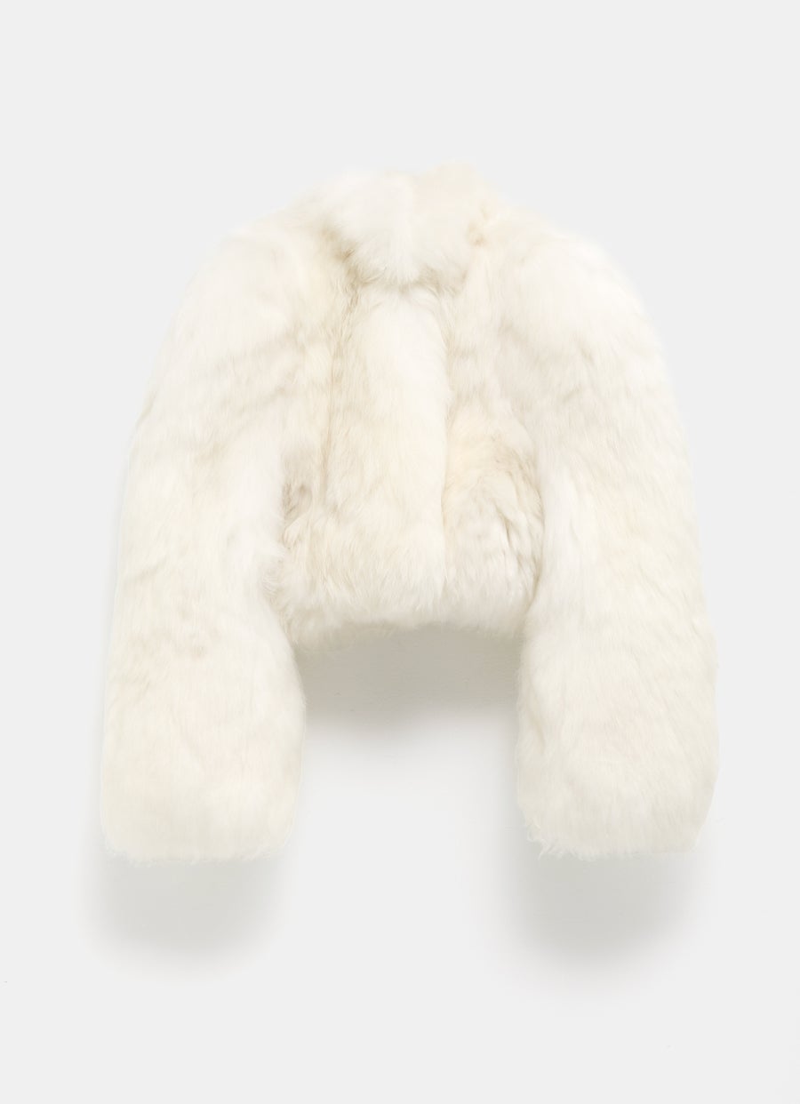 Chaqueta corta de pelo de cordero