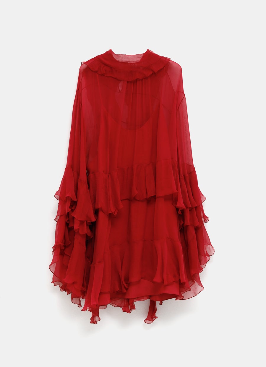 Vestido mini con volantes