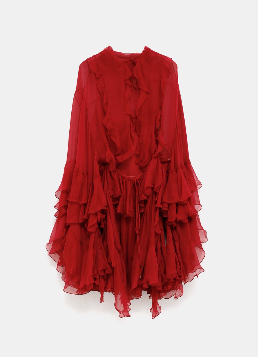 Vestido mini con volantes