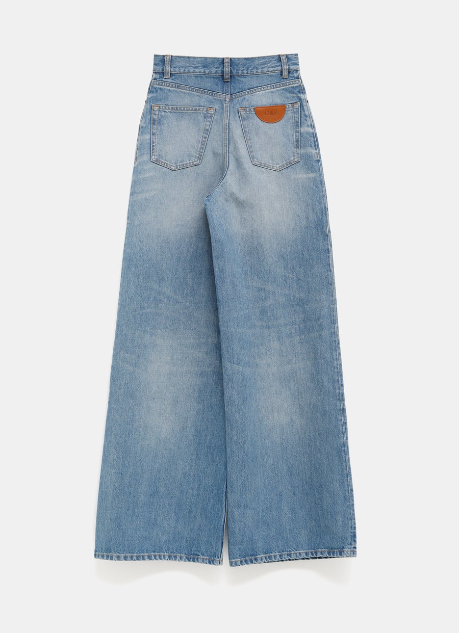 Pantalón vaquero ancho de talle alto