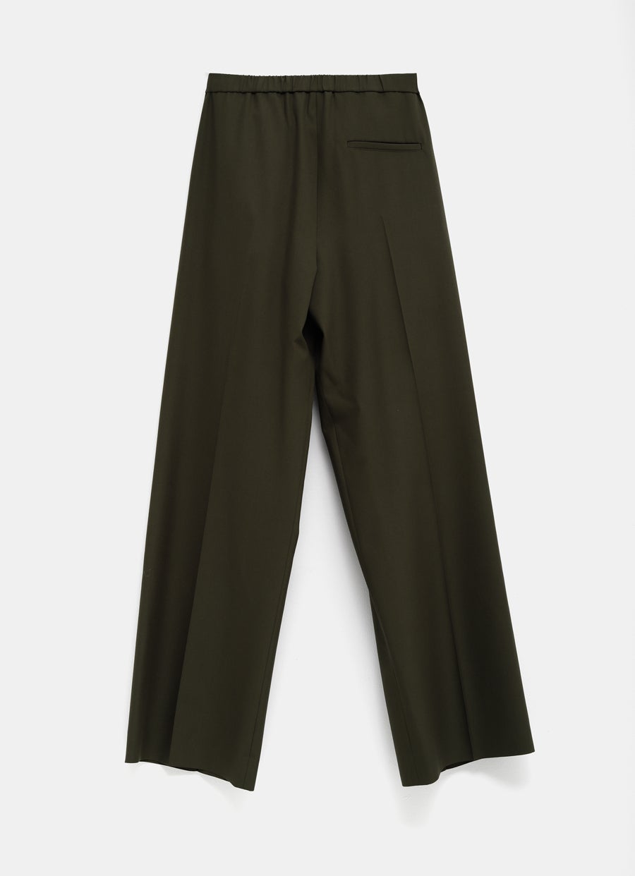 Pantalón con cinturilla de piel para mujer