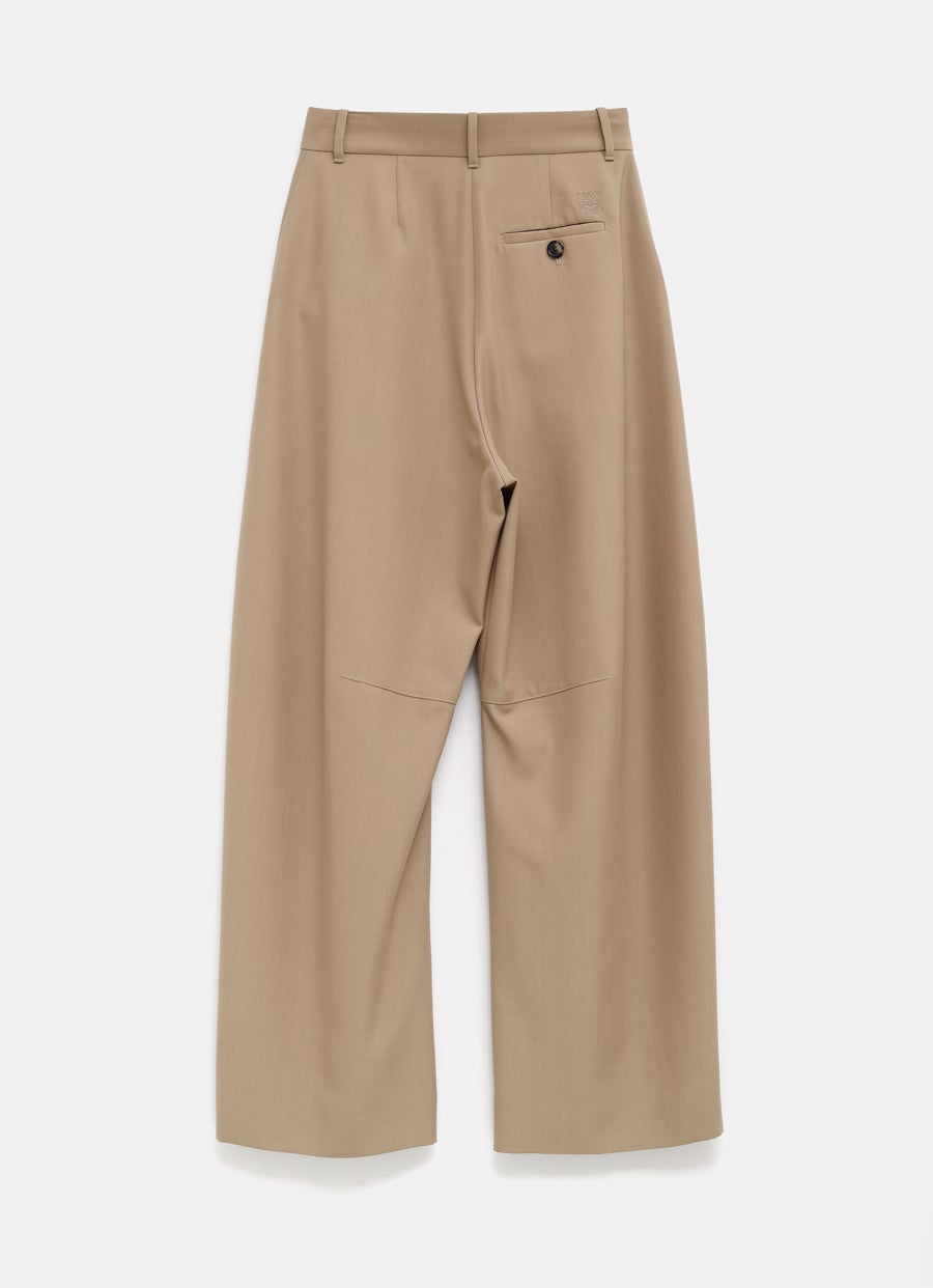 Pantalón barrel de lana para mujer