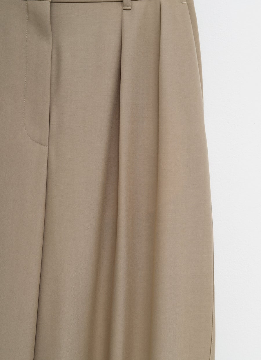 Pantalón barrel de lana para mujer