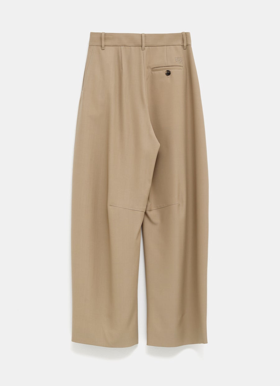 Pantalón barrel de lana para mujer