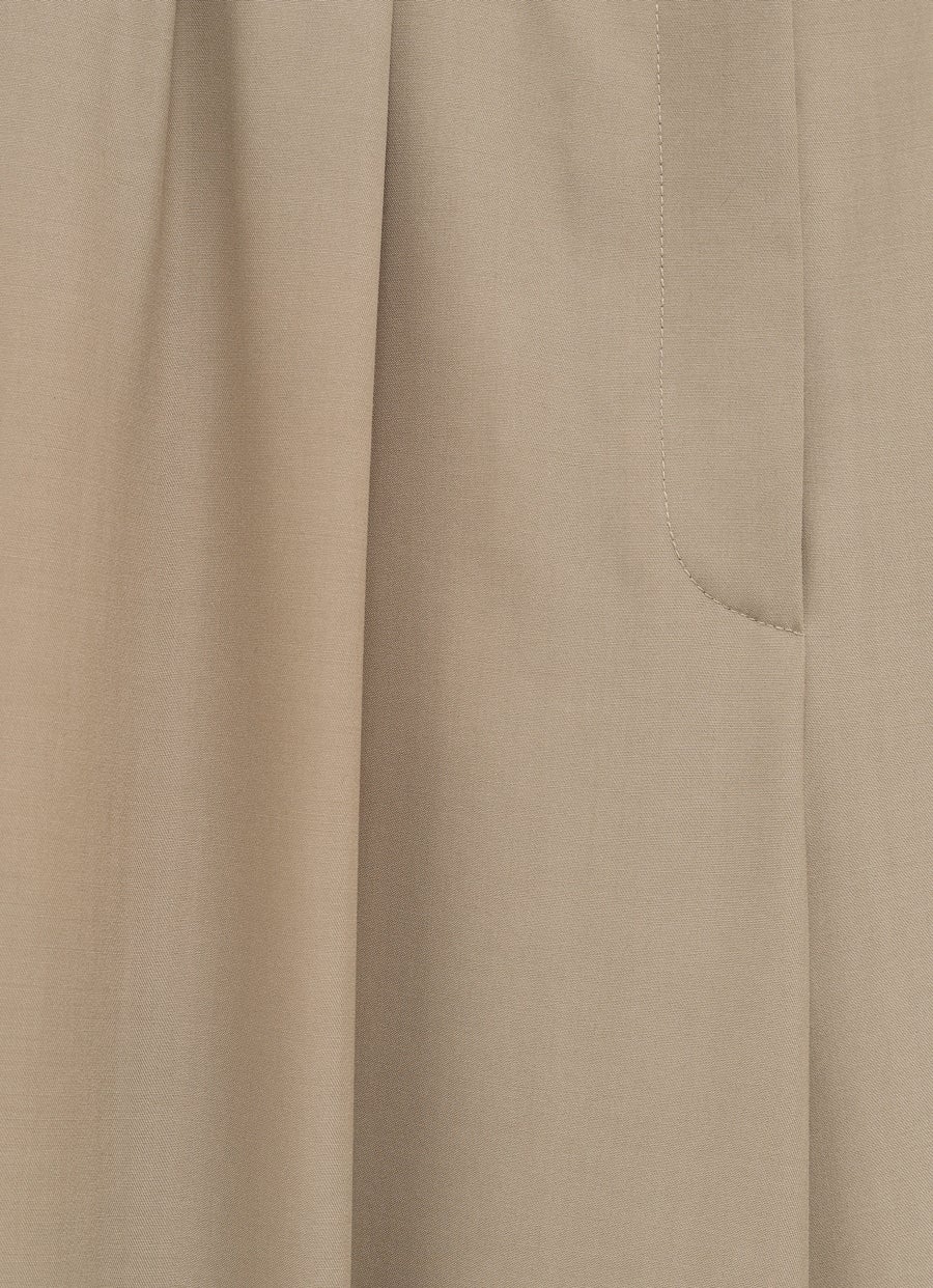 Pantalón barrel de lana para mujer