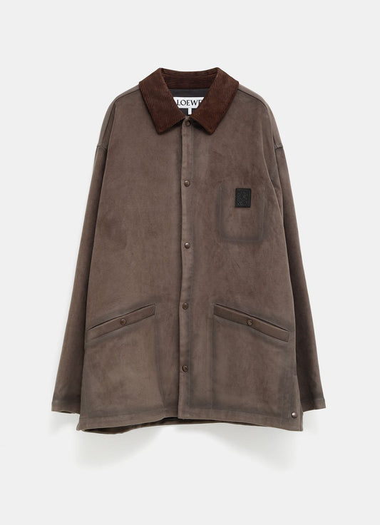 Sobrecamisa en mezcla de algodón para hombre