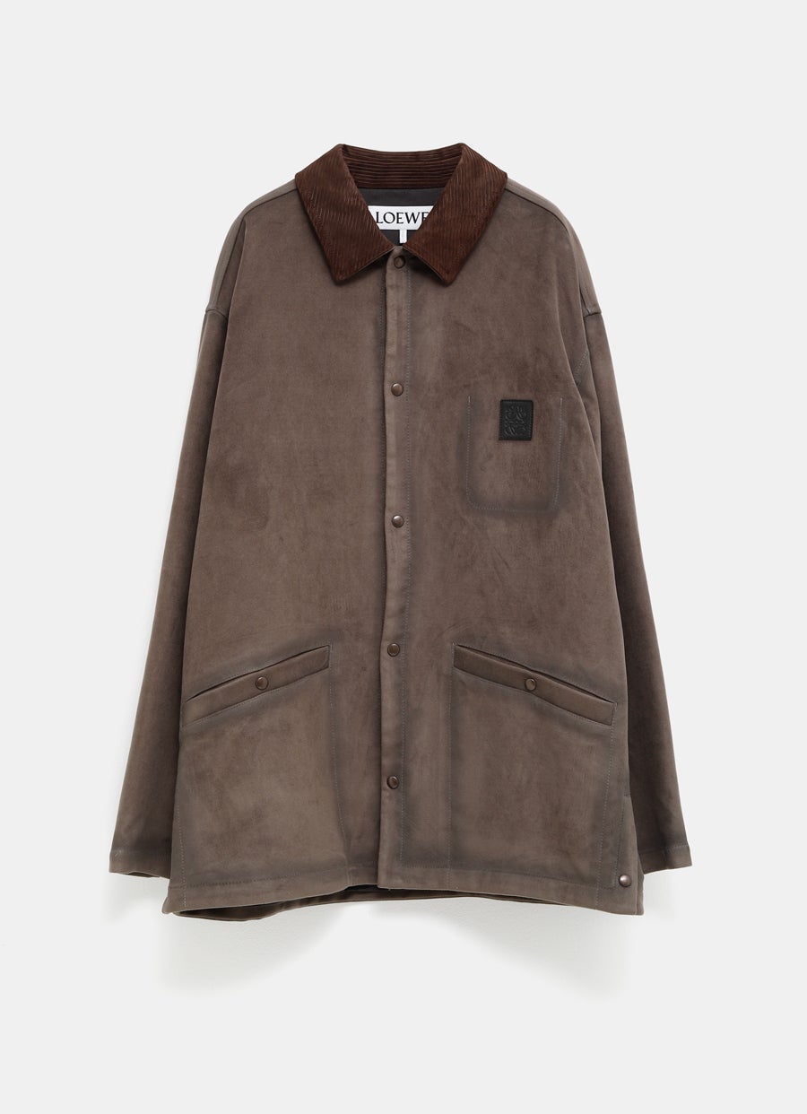 Sobrecamisa en mezcla de algodón para hombre