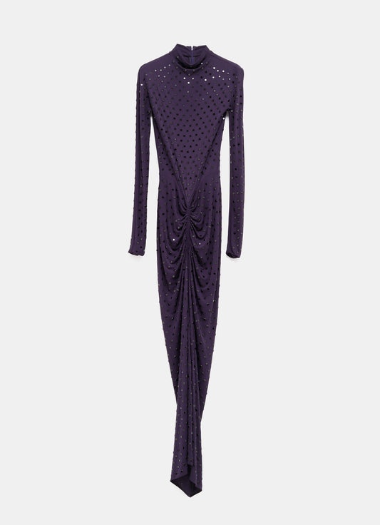 Vestido de manga larga con strass