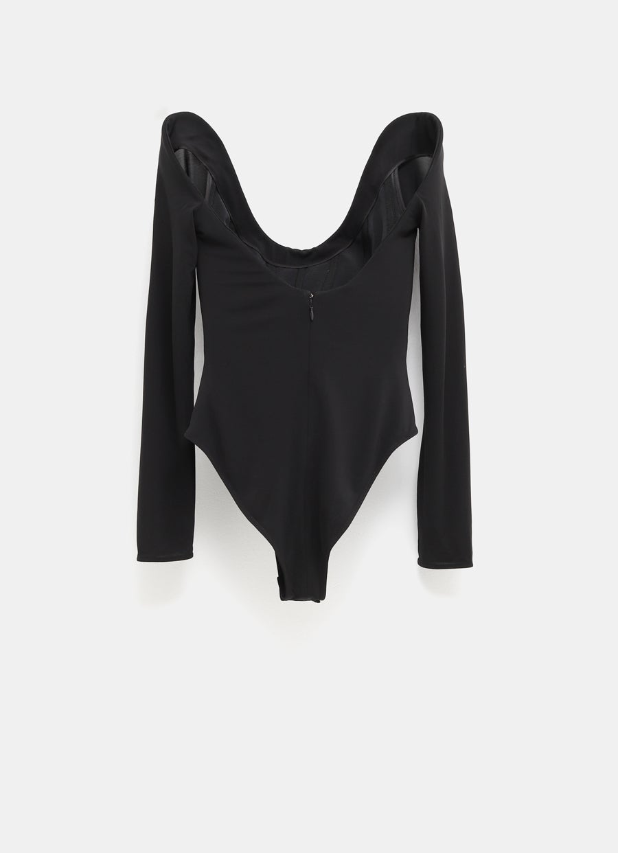 Body curvado de jersey suave