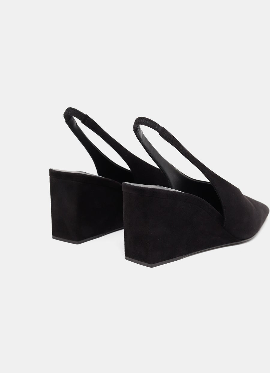 Zapato slingback de cuña tipo cubo