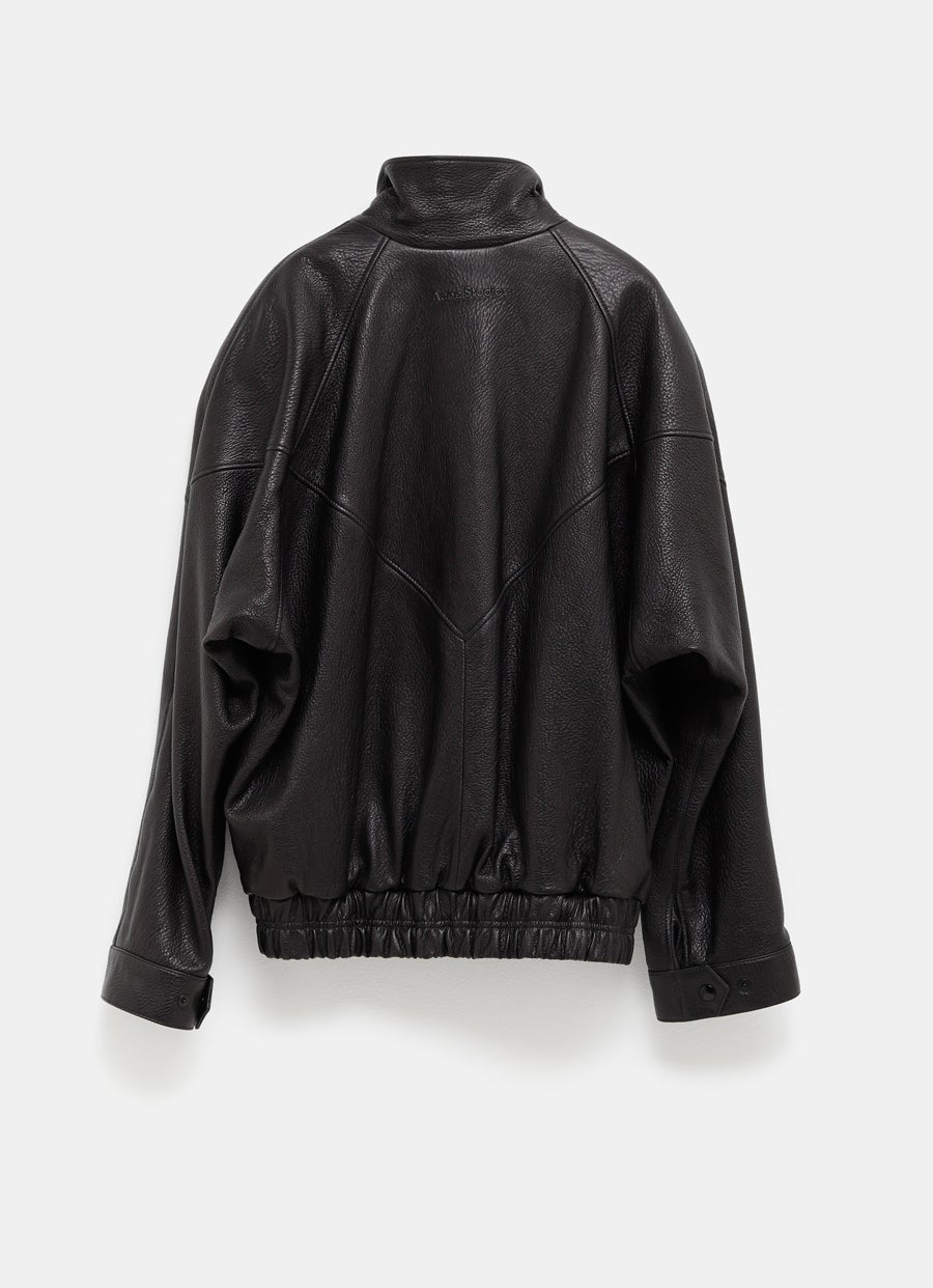 Chaqueta de piel con logo para mujer