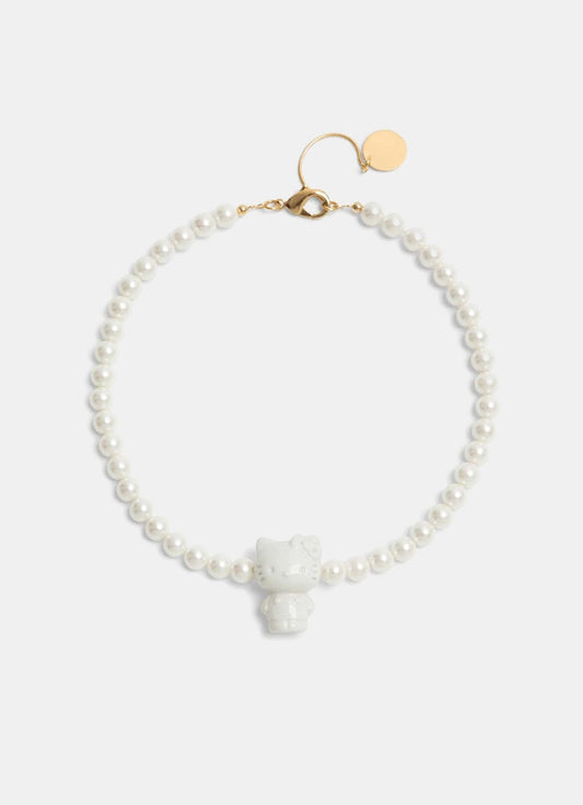 Collar de perlas con colgante Hello Kitty