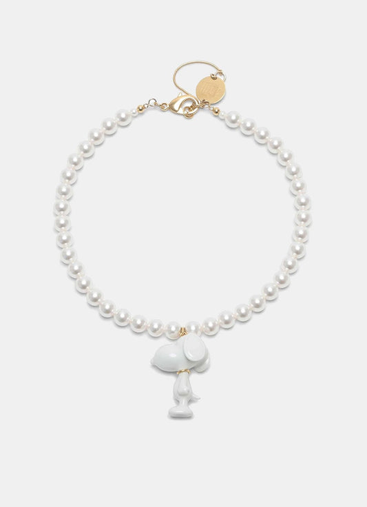 Collar de perlas con colgante Snoopy