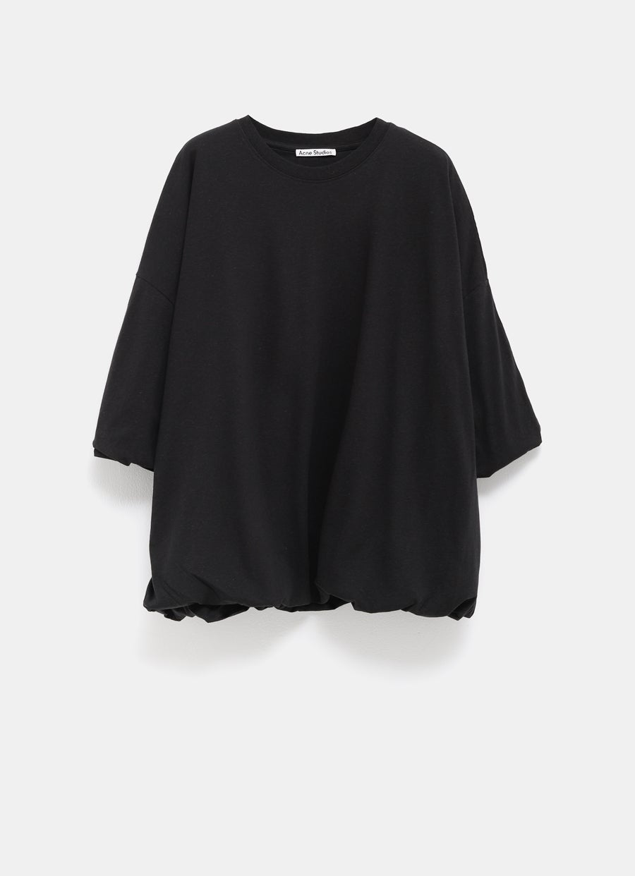 Camiseta fruncida para mujer con logo