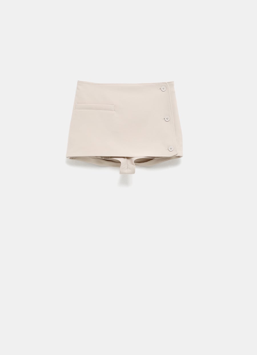Minifalda-culotte Oblique en polywool