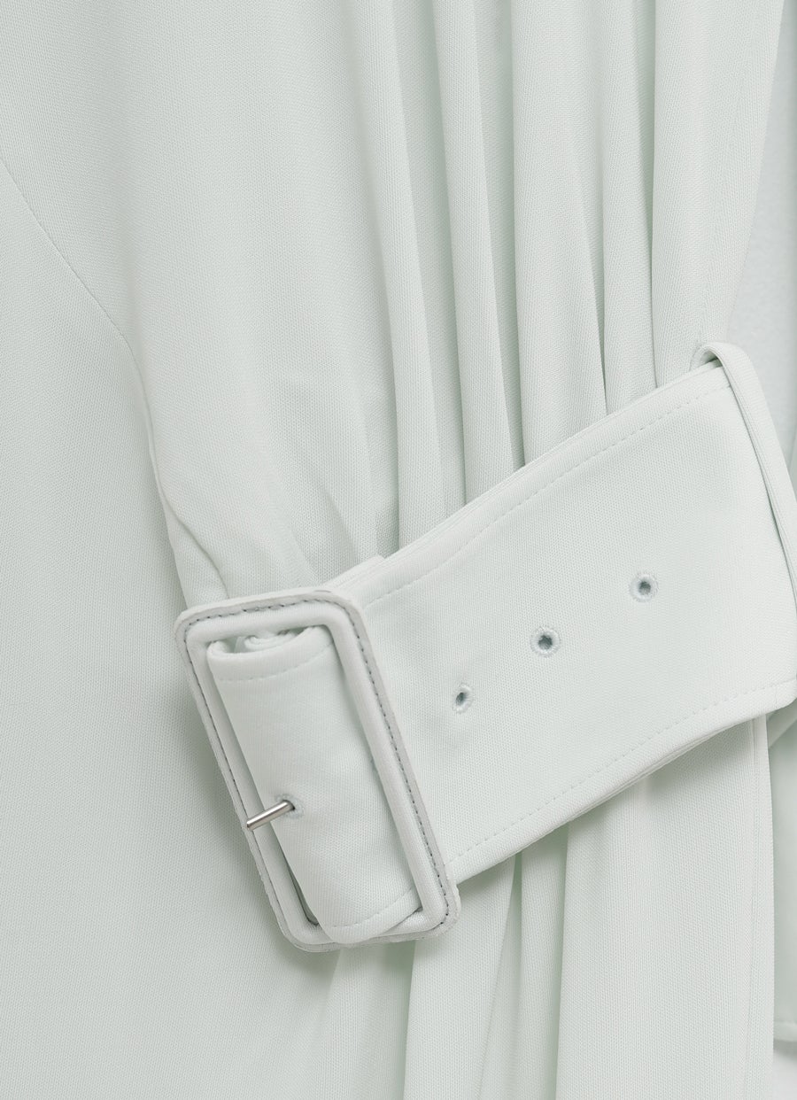 Vestido largo de punto con hebilla