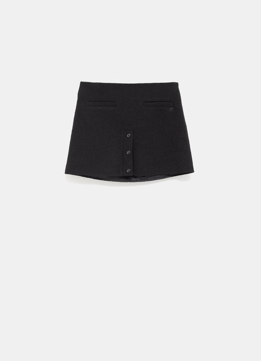 Minifalda en tweed con botones