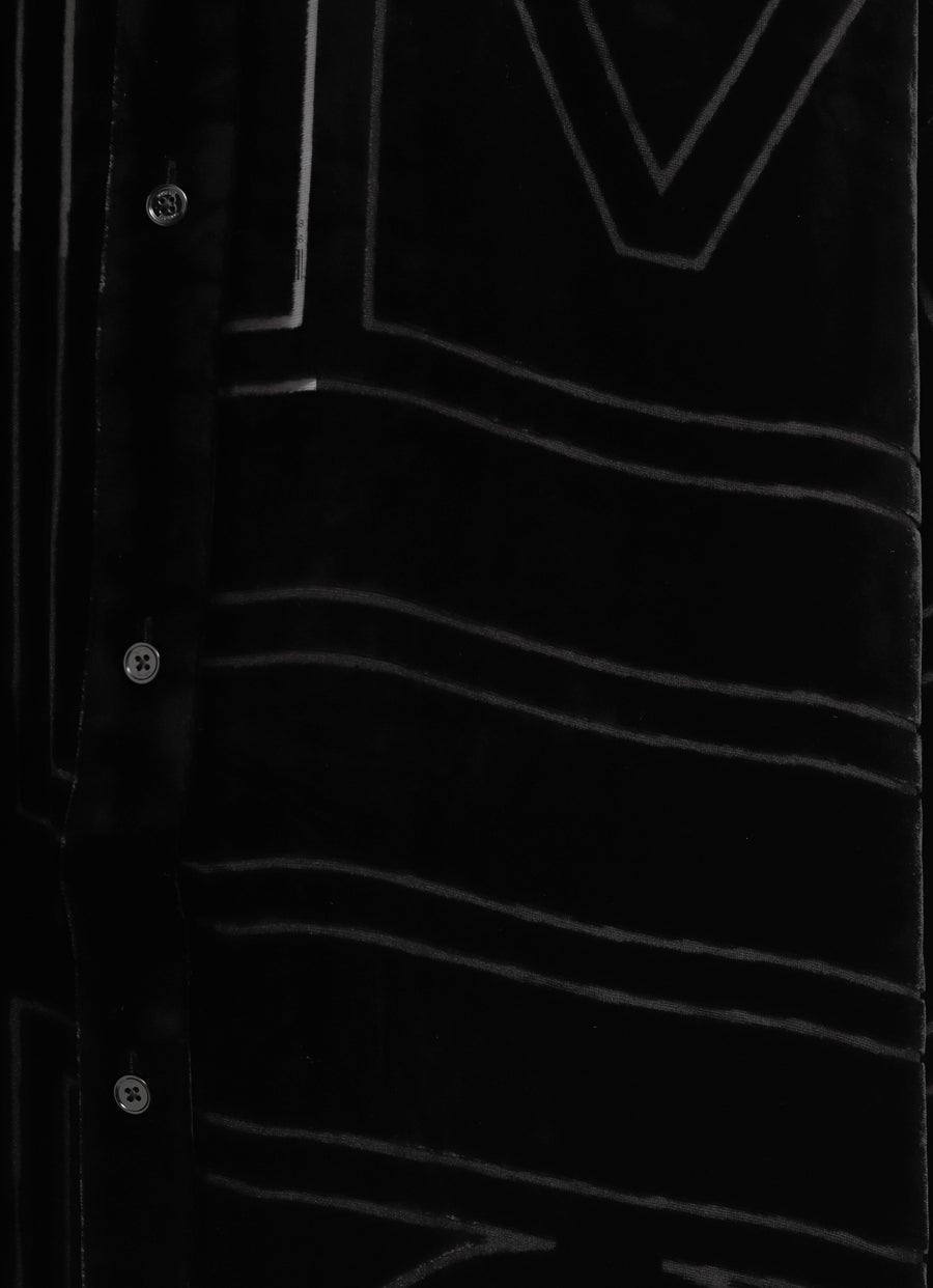 Camisa oversize con monograma en devoré