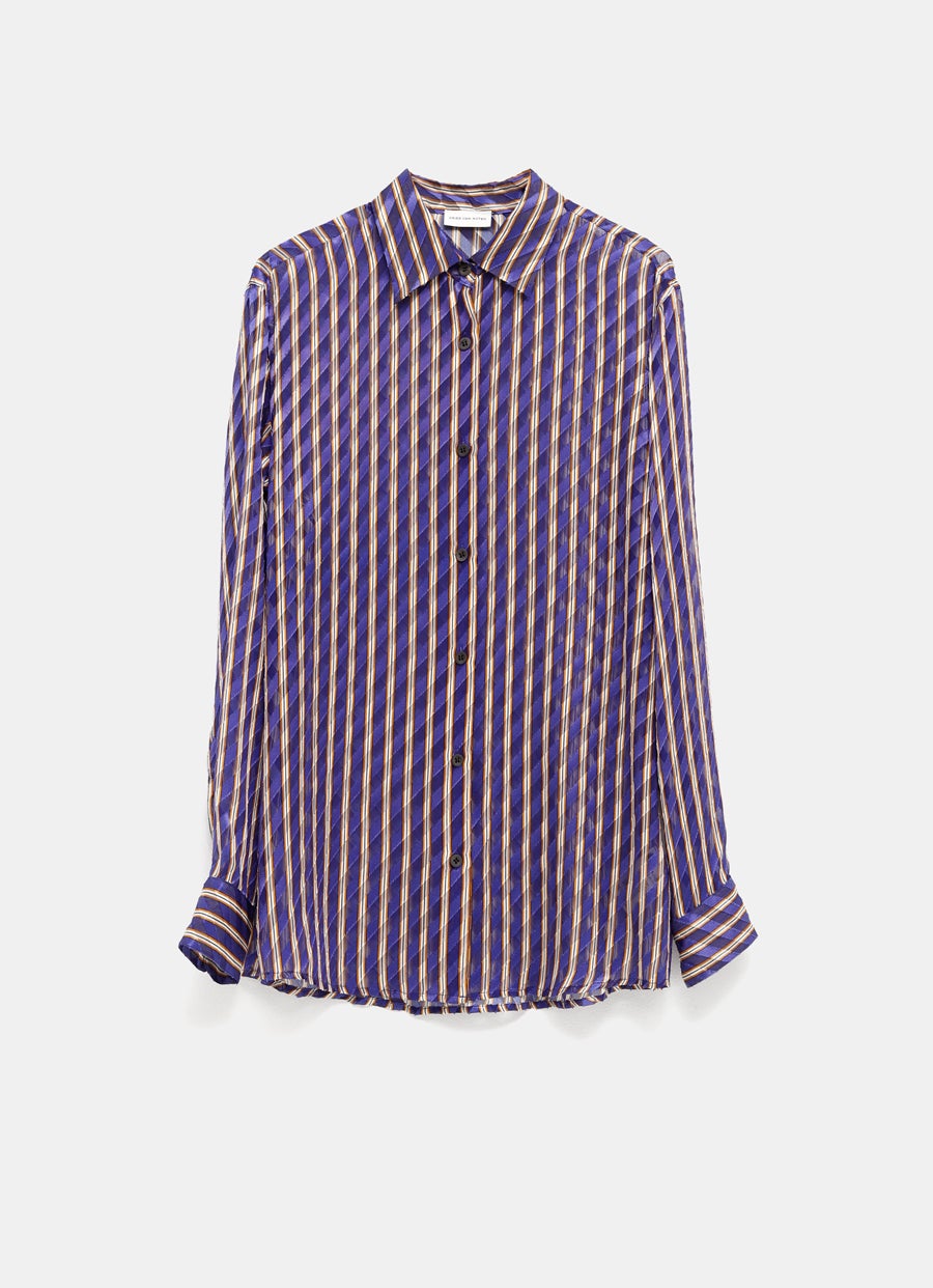 Camisa a rayas semi-transparentes