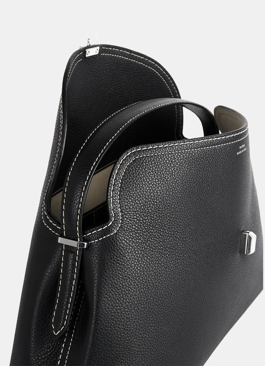 Bolso T-Lock de piel granulada