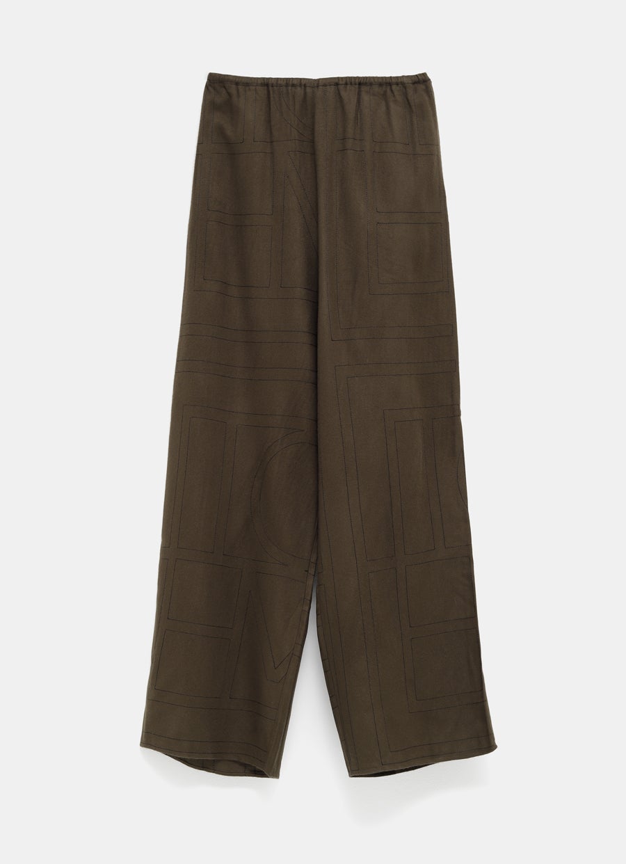 Pantalón de pijama en franela con monograma