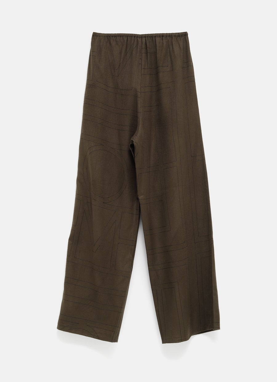 Pantalón de pijama en franela con monograma