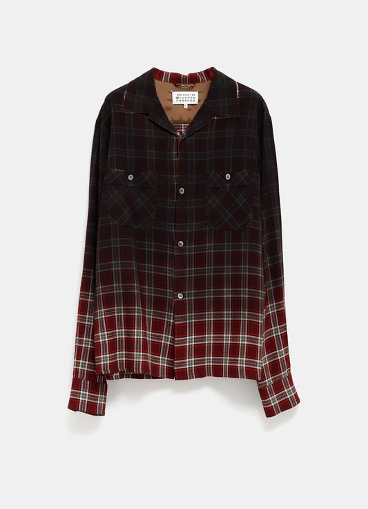 Camisa a cuadros degradada para hombre