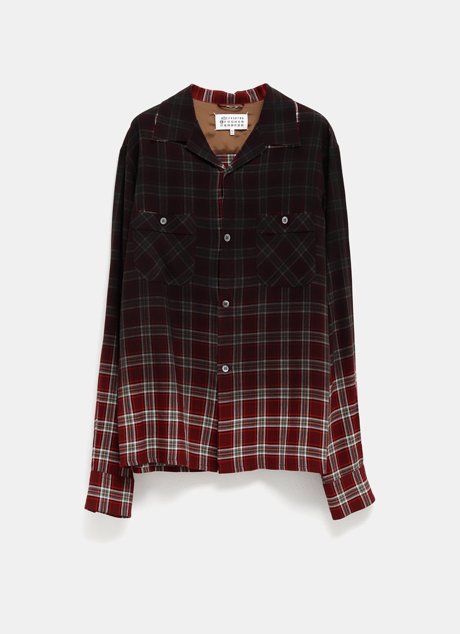 Camisa a cuadros degradada para hombre
