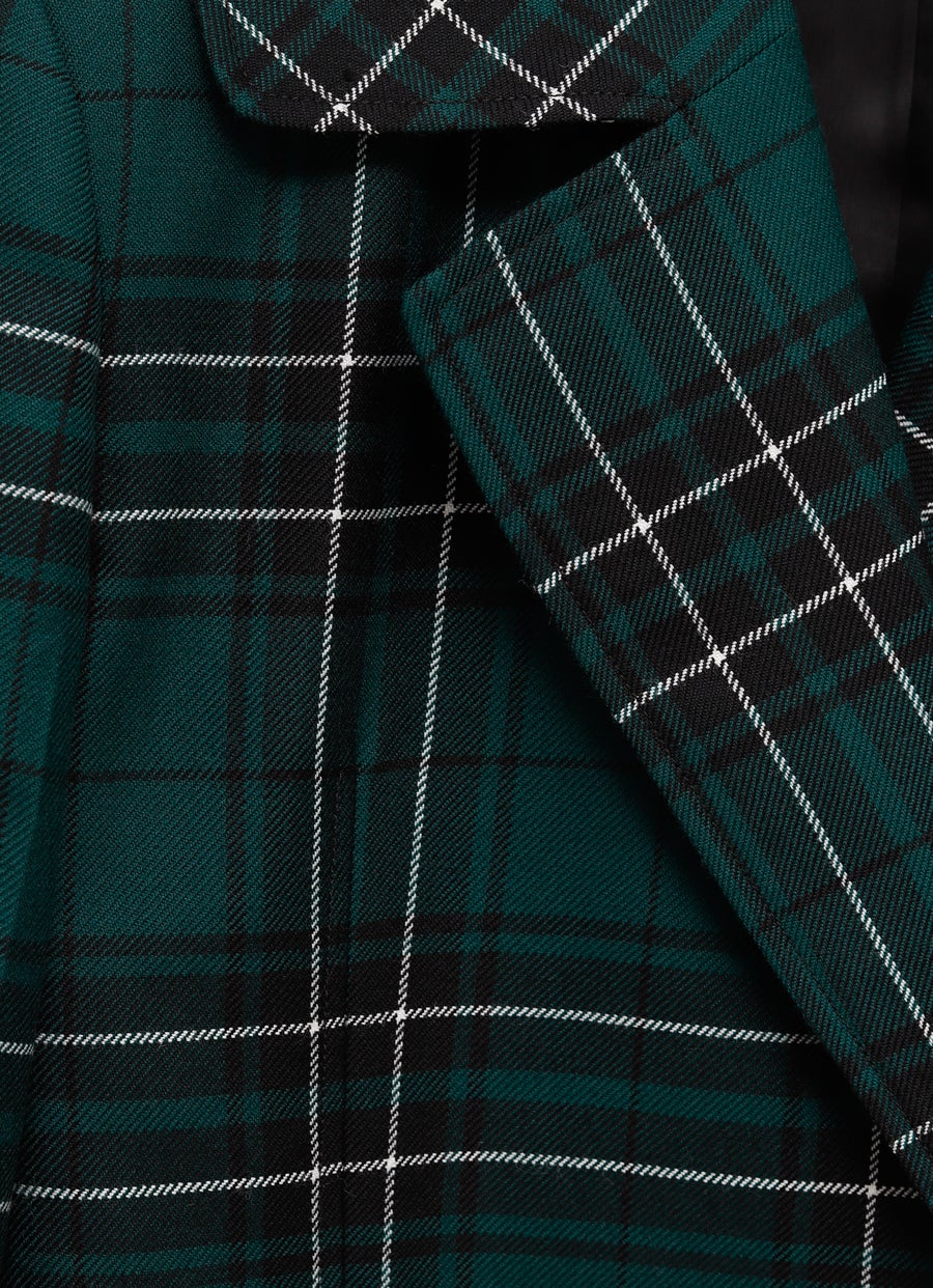 Chaqueta entallada a cuadros para mujer