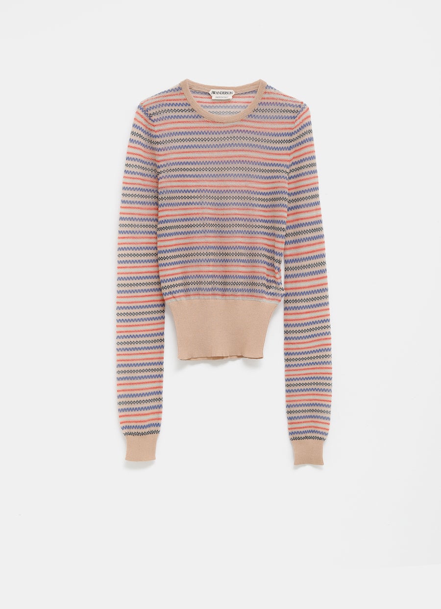 Jersey a rayas zigzag para mujer