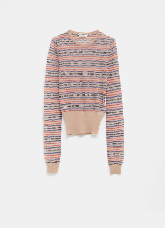 Jersey a rayas zigzag para mujer