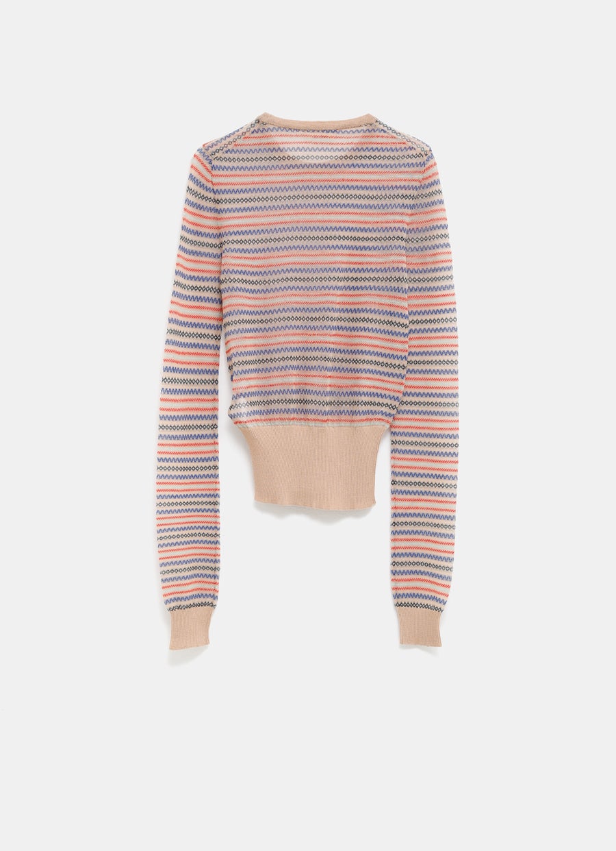 Jersey a rayas zigzag para mujer