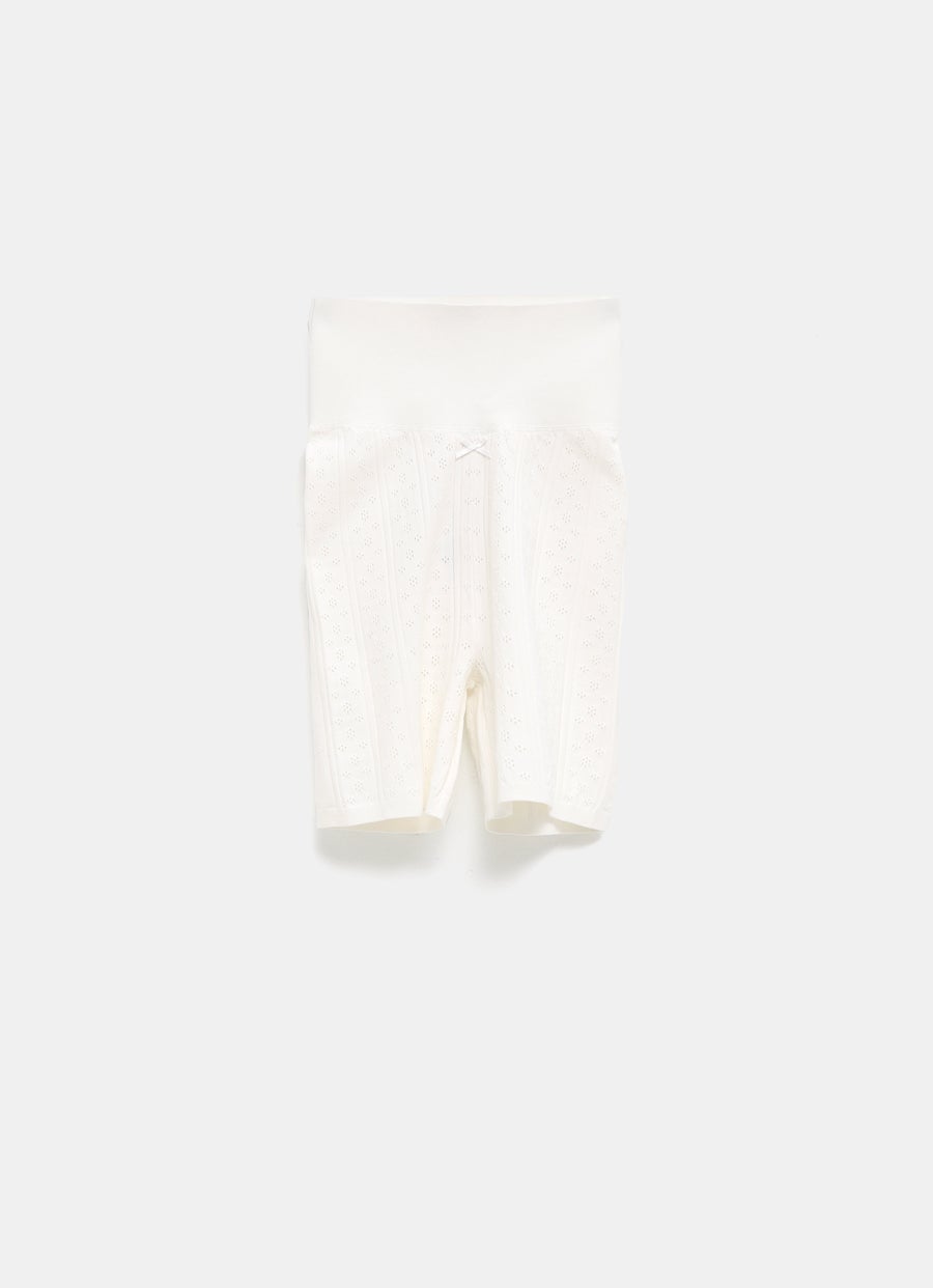 Shorts ajustados de punto calado para mujer