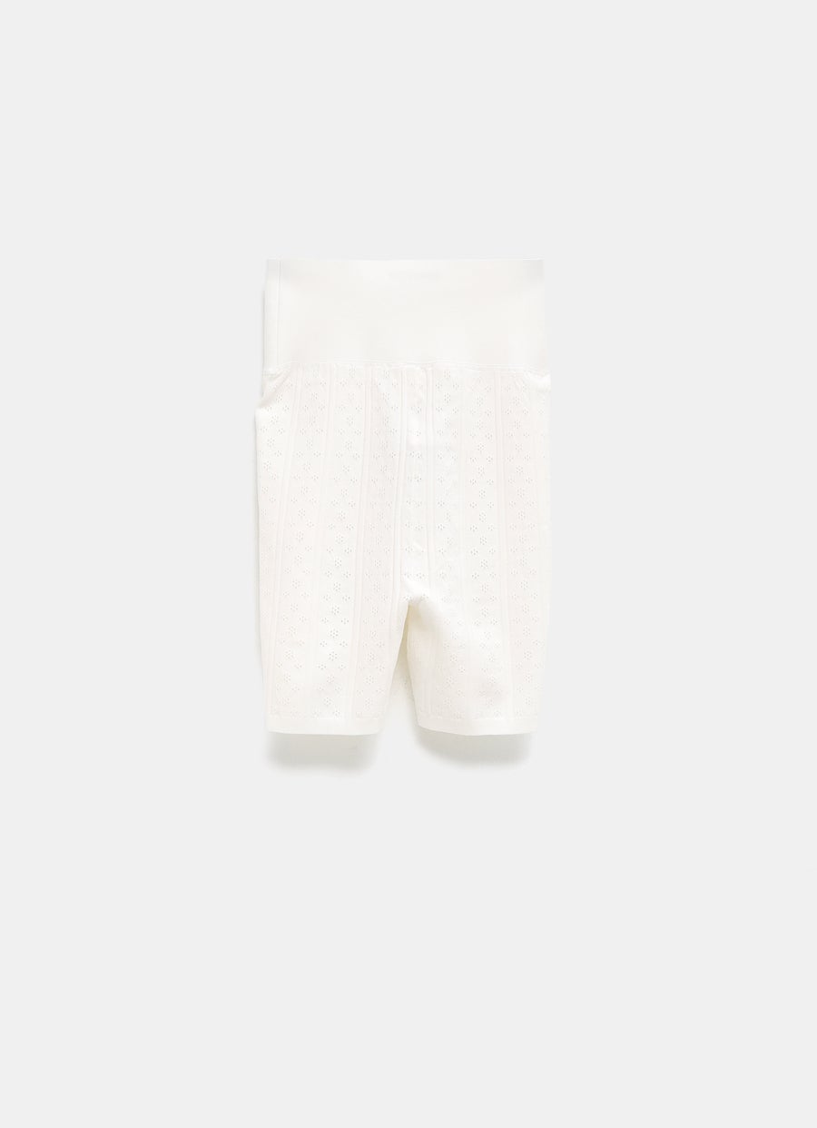 Shorts ajustados de punto calado para mujer