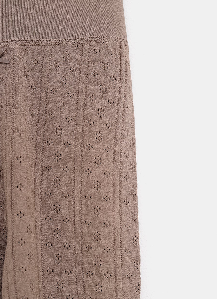 Leggins de punto calado para mujer