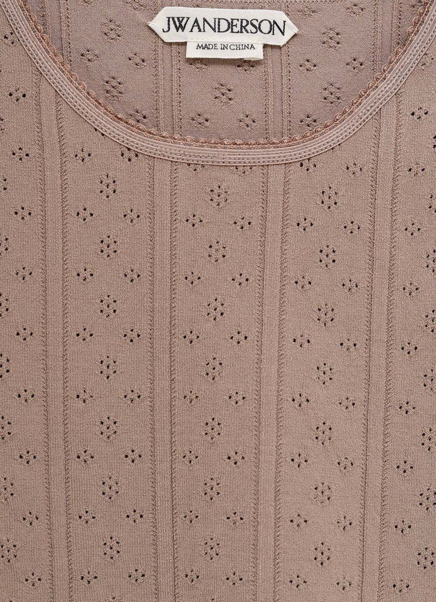 Camiseta de punto calado para mujer